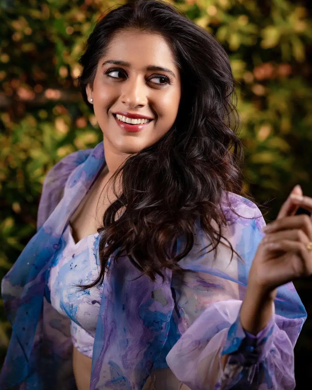 Rashmi Gautam Stills in Blue Lehenga Choli